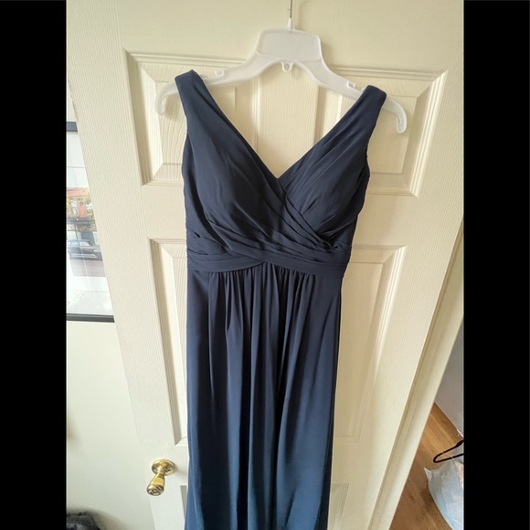 Bill Levkoff Navy Blue Bridesmaid Gown Size 2 - Picture 7 of 14
